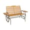 Jack Post Country Garden 2 Person Taupe Steel/Wood Hi-Back Double Glider with Trays CG-12T - alternate 1